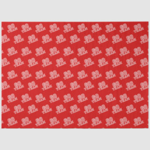 Go Team Word Art in Red Tissue Paper