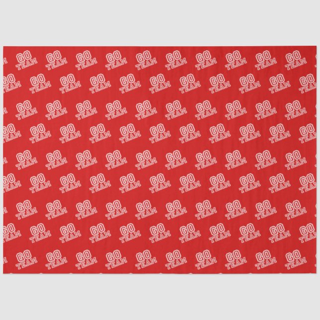 Go Team Word Art in Red Tissue Paper (Front)