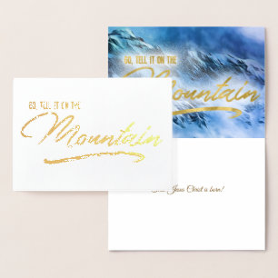 Go Tell it On the Mountain Christian Christmas Foil Card