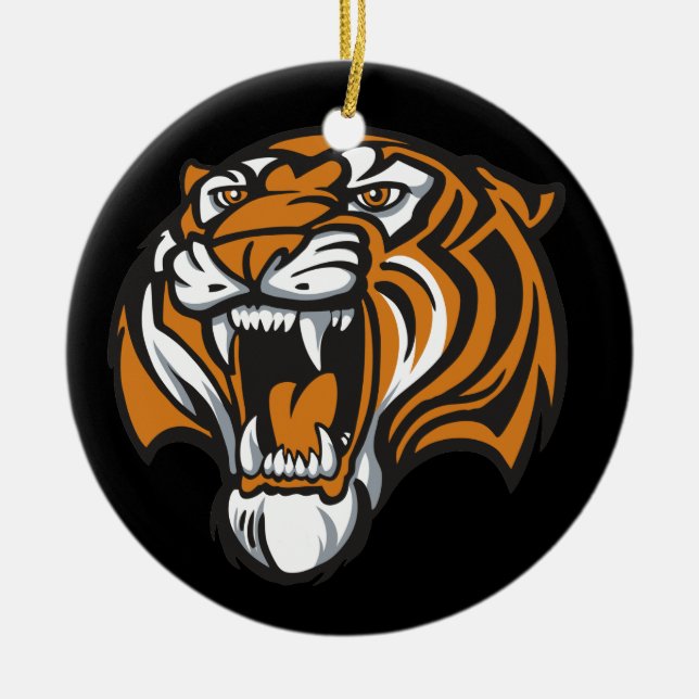 Go Tiger Ceramic Ornament (Front)
