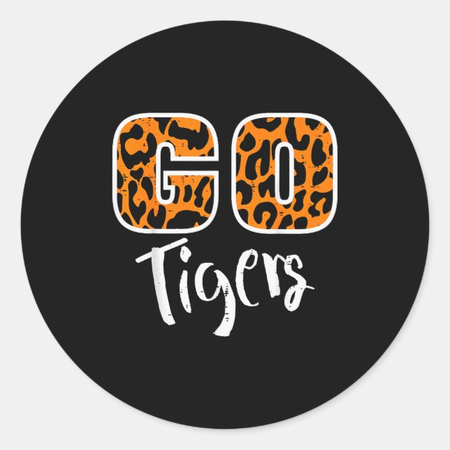 Go Tiger Men Women Kids Girls Youth Boys Teen  Classic Round Sticker (Front)
