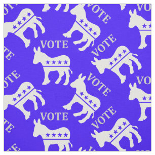 Go to elections Vote. Democratic Party blue Donkey Fabric