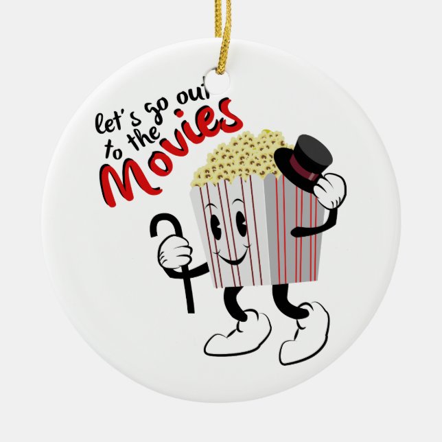 Go To Movies Ceramic Ornament (Front)