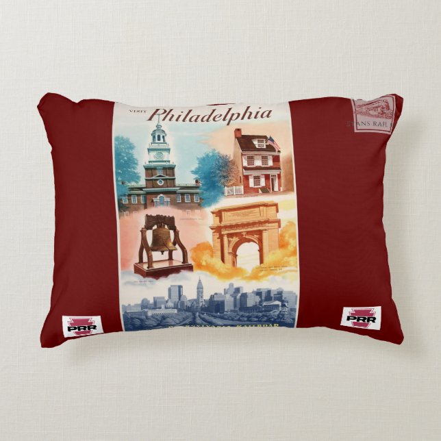 Go to Philadelphia on The PRR     Accent Pillow (Front)