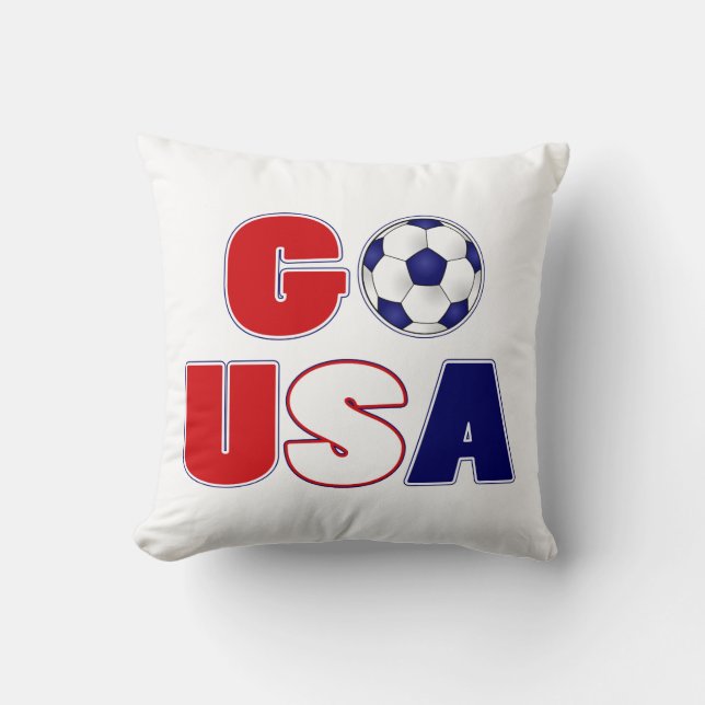 Go USA Soccer Throw Pillow (Front)