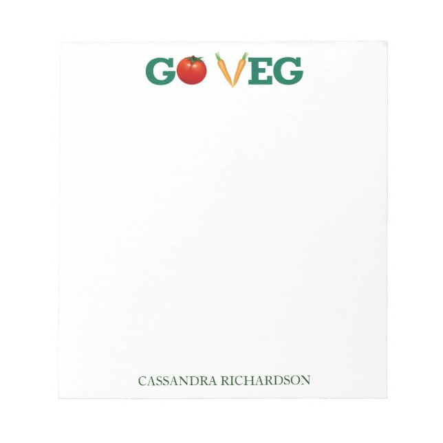 Go Veg Notepad (Front)