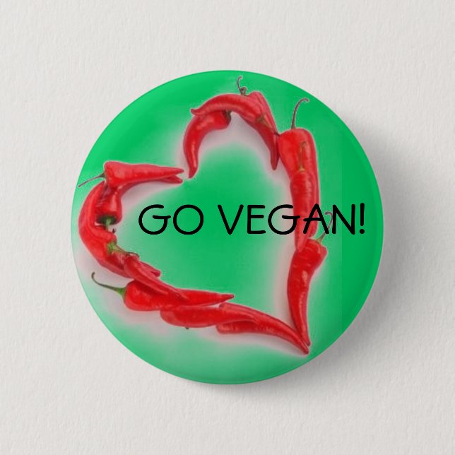 Go Vegan! 2 Inch Round Button (Front)