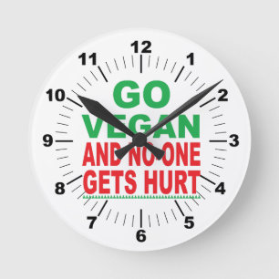 Go Vegan And No-One Gets Hurt  Round Clock
