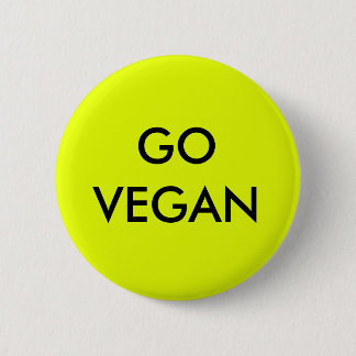 Go Vegan badge. 2 Inch Round Button