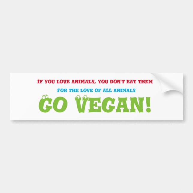 Go vegan bumper sticker (Front)
