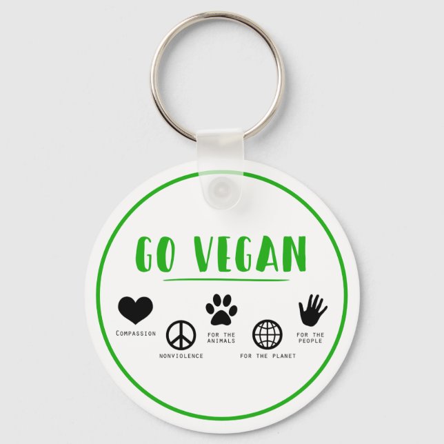 Go Vegan Keychain (Front)