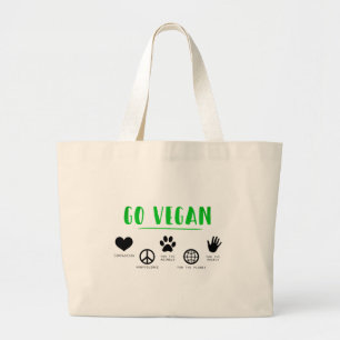 Go Vegan Large Tote Bag