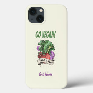 Go Vegan Made by Plants veggie vintage vegetarians iPhone 13 Case