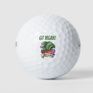 Go Vegan Made by Plants veggie vintage vegetarians Golf Balls