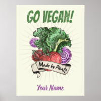 Go Vegan Made by Plants veggie vintage vegetarians