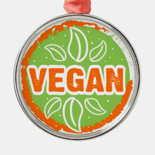 Go Vegan Metal Ornament