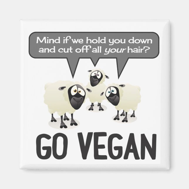 Go Vegan No Wool Magnet (Devant)