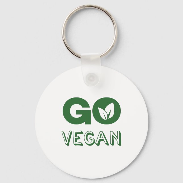 Go Vegan Plant Based Nutrition Veganism Keychain (Front)