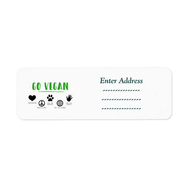 Go vegan pour la planète Sticker étiquette de adre (Devant)