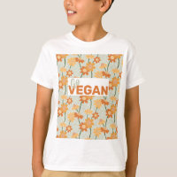 Go Vegan! Pretty retro muted 1970s flowers