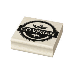 Go Vegan Rubber Stamp