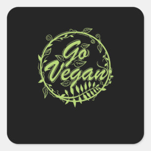 Go Vegan Square Sticker