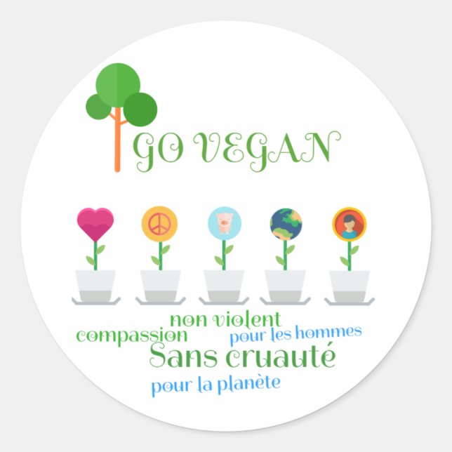 Go Vegan Stickers (Front)