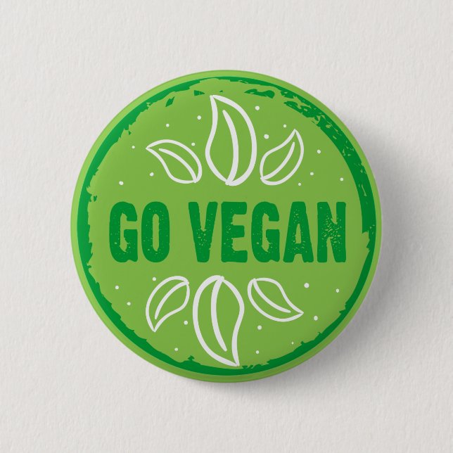 Go Vegan, vegan, veggie, vegetarian, 2 Inch Round Button (Front)