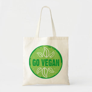 Go Vegan, vegan, veggie, vegetarian, Tote Bag