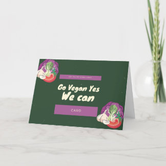 Go Vegan Yes We Can Discount Thank You Card
