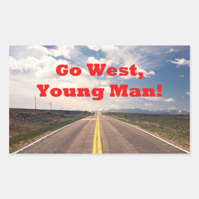 Go West, Young Man Sticker (Front)