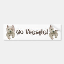 Go Westie bumper sticker