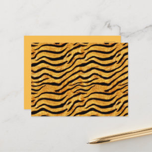 Go Wild Golden Tiger Wavy Stripes Natural Fur Look Postcard