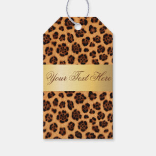 Go Wild Leopard Print Gold Tan Orange Fur Look Gift Tags