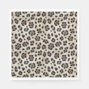 Go Wild Snow Leopard Warm Faux Fur Look Napkin
