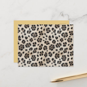 Go Wild Snow Leopard Warm Faux Fur Look  Postcard