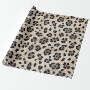 Go Wild Snow Leopard Warm Faux Fur Look  Wrapping Paper