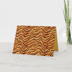Go Wild Wavy Tiger Stripes Orange Dark Brown Card