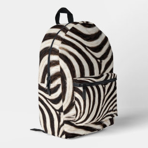 Go Wild Zebra Stripe Black White Blue Purple Printed Backpack