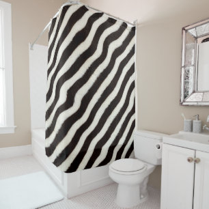 Go Wild Zebra Stripe Black White Faux Fur Look