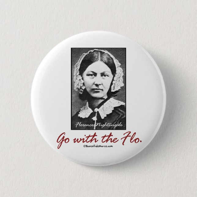 Go with Florence Nightingale 2 Inch Round Button (Front)