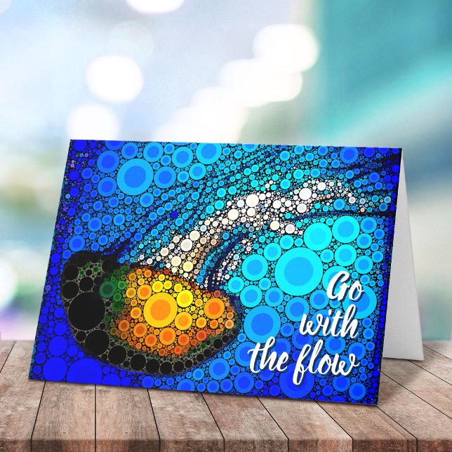 “Go with Flow” Jellyfish Circle Art Blank Inside Card (Creator Uploaded)