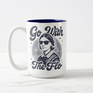 Go With The Flo Florence Nightingale Retro Nurse Two-Tone Coffee Mug