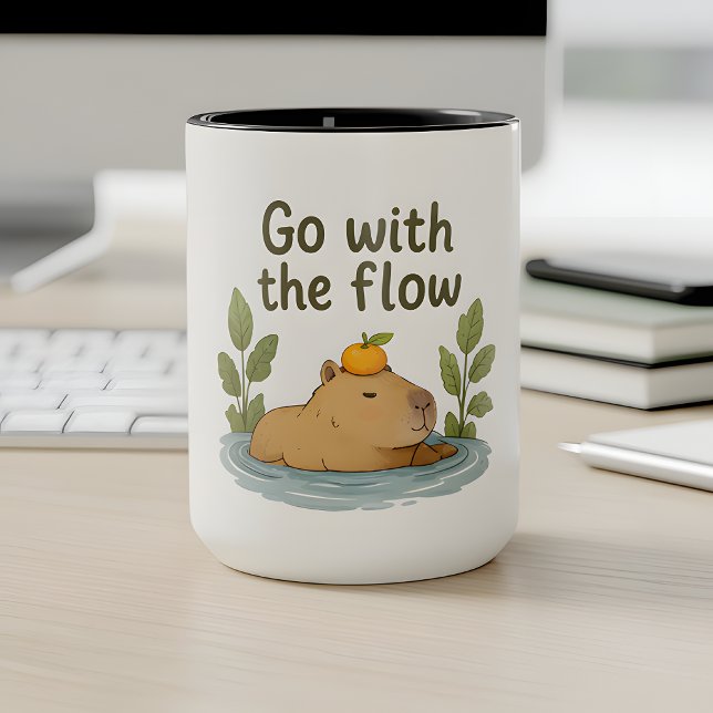 Go With the Flow Capybara Mug – Cute Relaxed  (Creator Uploaded)