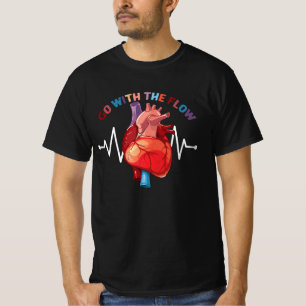 Go With The Flow CVICU Cardiac Nurse Anatomy Cardi T-Shirt