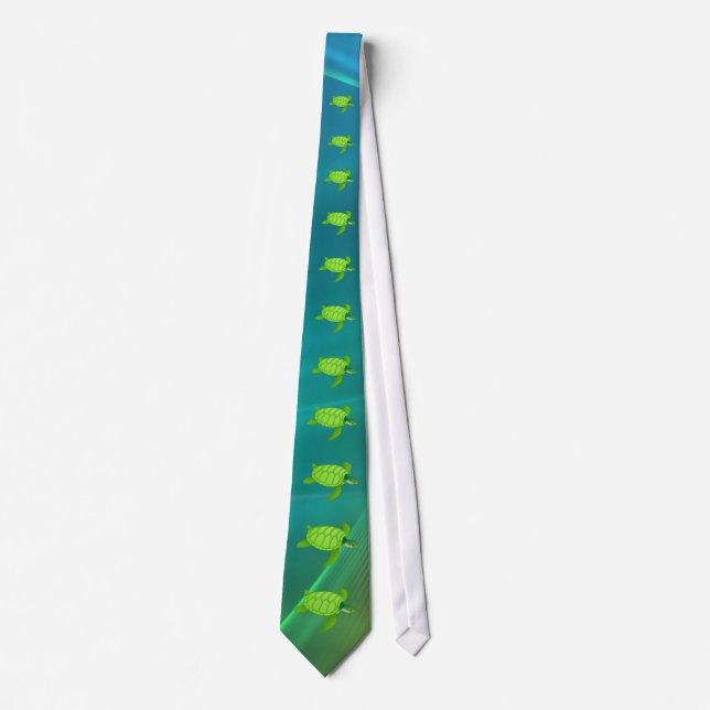 go with the flow-Green sea turtle-1 Tie (Front)