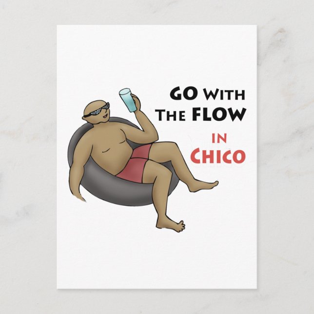 Go with the Flow in Chico Postcard (Front)