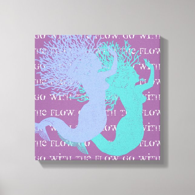 Go With The Flow Mermaids Canvas Print (Front)