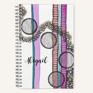 Go with the flow, personalized, original artwork notebook