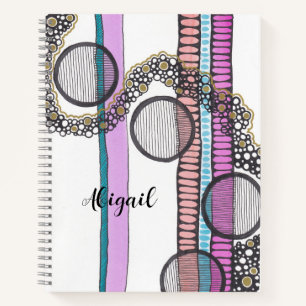 Go with the flow, personalized, original artwork notebook